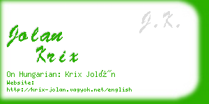 jolan krix business card